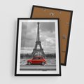Plakat w ramie 50x70 - Paryż z wieżą Eiffla w tle - Paryż, Eiffla - rama czarna