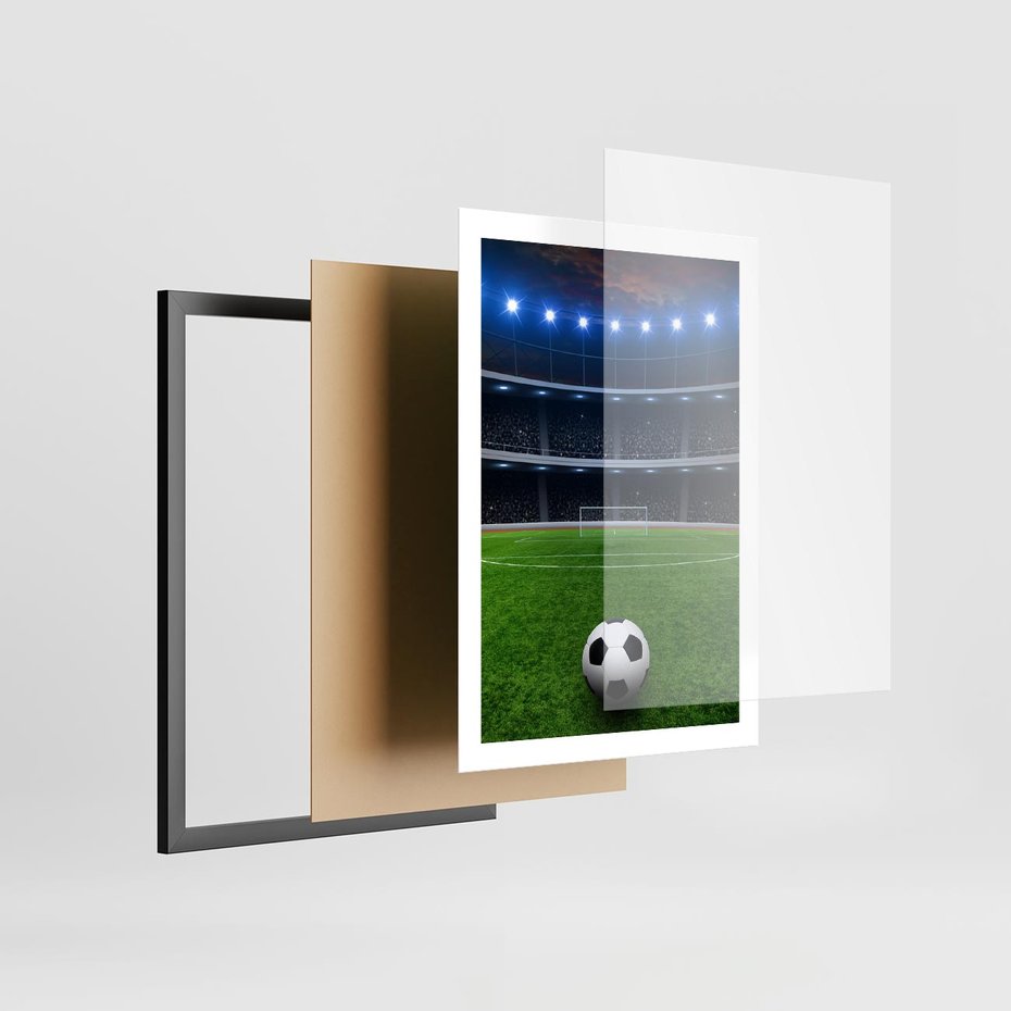 Plakat w ramie 50x70 - Piłka nożna - gol! - piłka nożna, gol - rama czarna