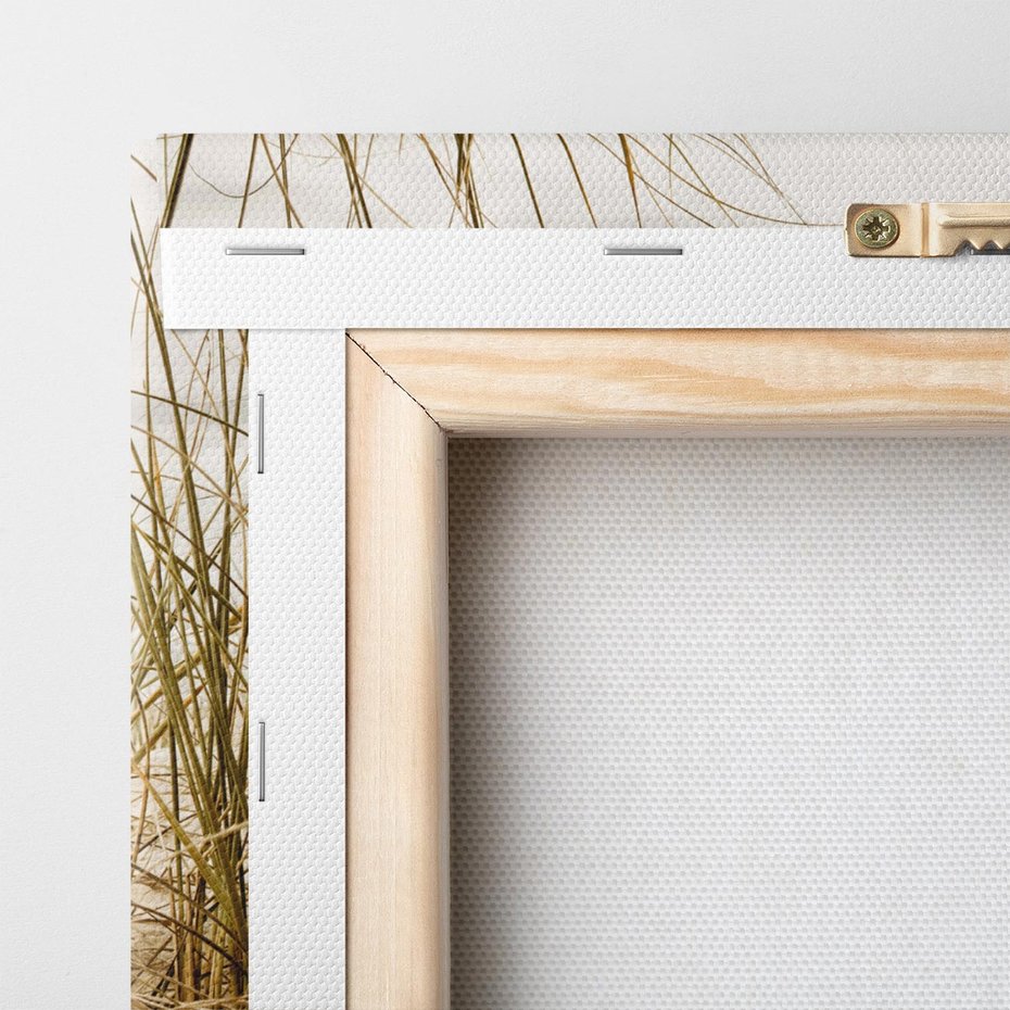 Obraz na płótnie 50x70 - Oaza nad morzem: plaża i roślinność - plaża, morze