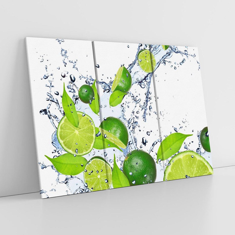 Obraz na płótnie 120x80 - Cytrusowa Świeżość - limonki, cytryny