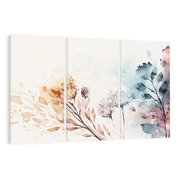 Obraz na płótnie 120x80 - Nostalgiczne tańce pędzla - akwarelowe kwiaty, gałęzie