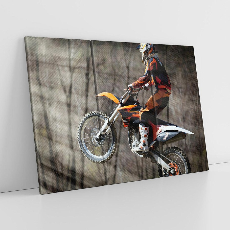 Obraz na płótnie 120x80 - Sportowy motocykl cross - motocykl, cross