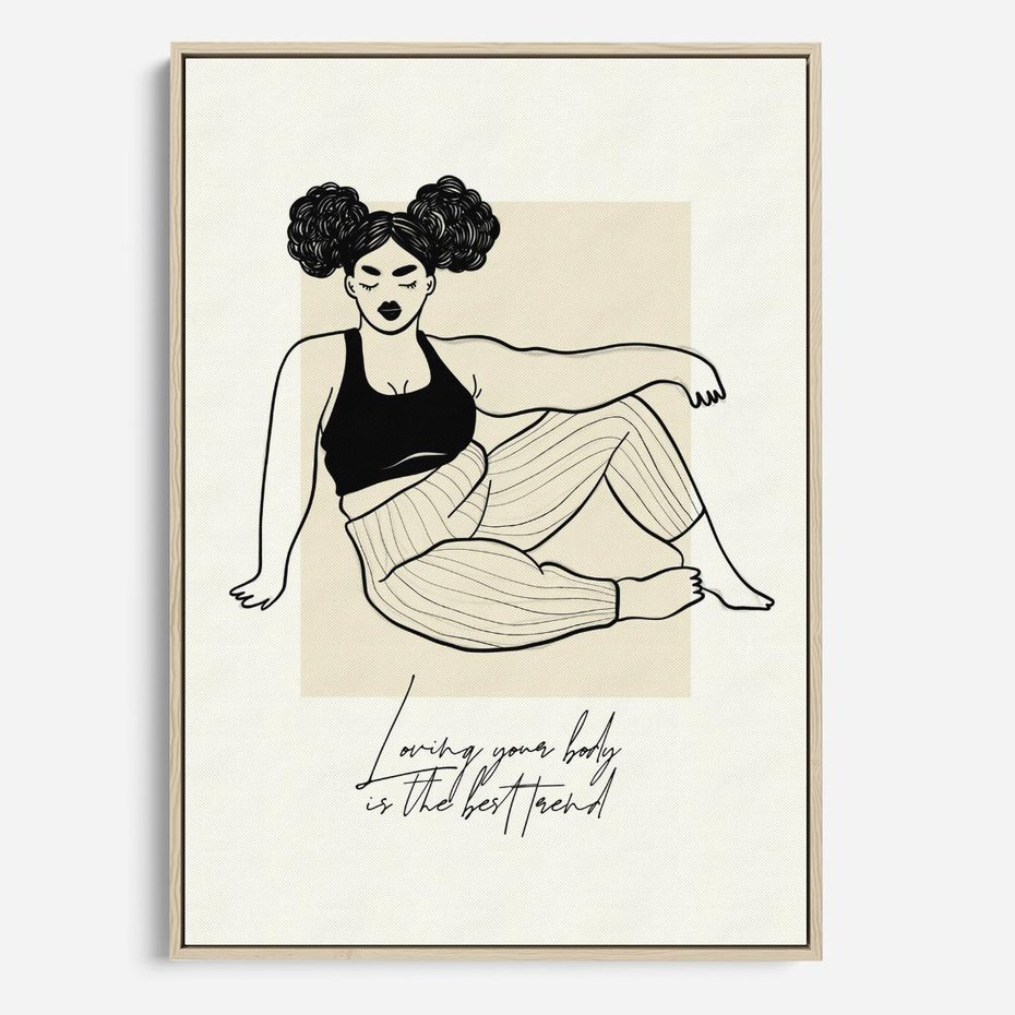 Obraz w ramie 50x70 - Kobieca Moc - nowoczesna sztuka kobieca, plakat - rama drewno