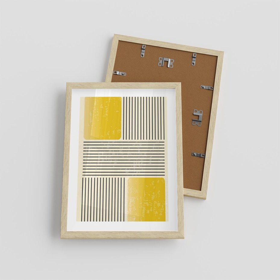 Plakat w ramie 30x40 - Geometria w Ruchu - geometria, proste linie - rama drewno