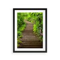 Plakat w ramie 30x40 - Magia Leśnej Ścieżki - ścieżka, w lesie - rama czarna