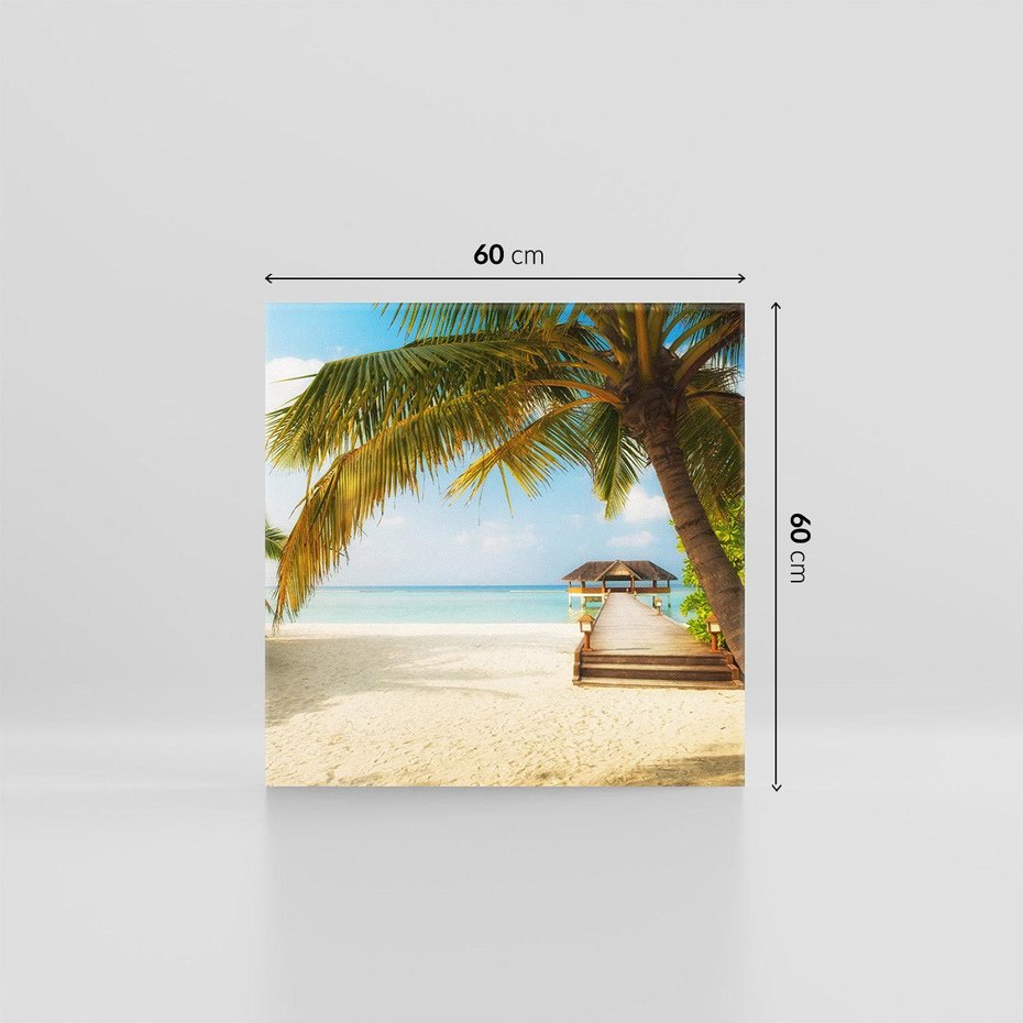 Obraz na płótnie 60x60 - Rajski relaks na Malediwach - Malediwy, plaża