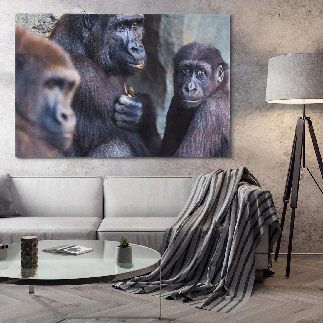 Obraz na płótnie 120x80 - Małpy w ich naturalnym środowisku - małpy, szympansy