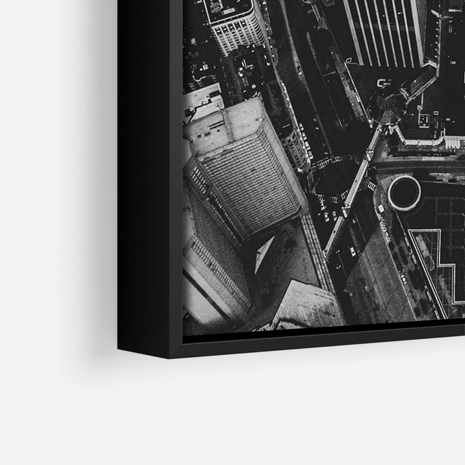 Obraz w ramie 50x70 - Kontrastujące miasto - miasto, biało - rama czarna