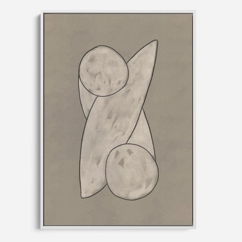 Obraz w ramie 80x120 - Zaklęte Anomalie - nowoczesna geometryczna sztuka, loftowe wnętrze - rama biała