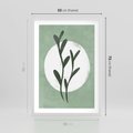 Plakat w ramie 50x70 - Kształty Zielonego Ukojenia - zielony plakat, roślinne motywy - rama biała