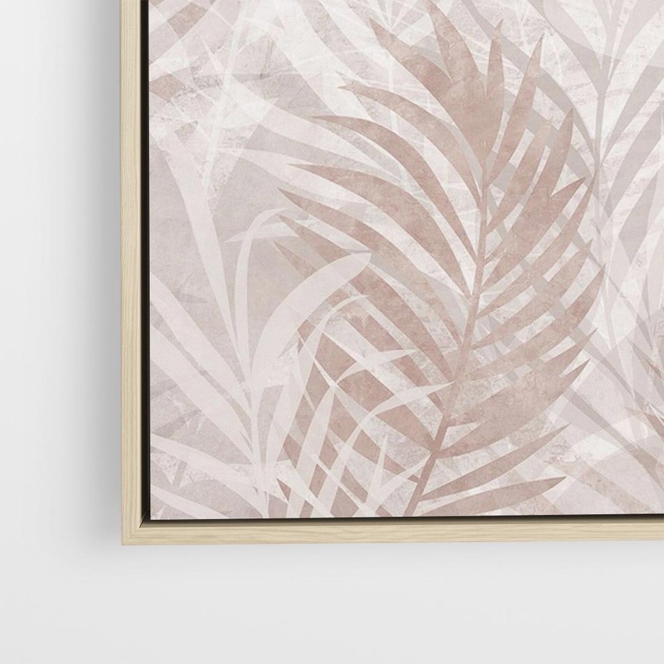 Obraz w ramie 50x50 - Pejzaż zaklętych uczuć - monochromatyczne, w odcieniach beżu - rama drewno