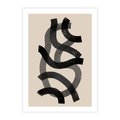 Plakat bez ramy 50x70 - Strukturalne Odbicia Innowacji - zaplątane minimalistyczne linie, na bezowym tle