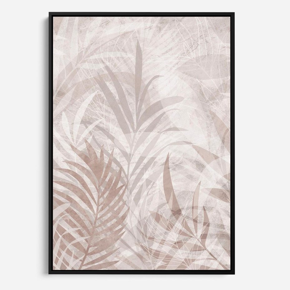 Obraz w ramie 50x70 - Pejzaż zaklętych uczuć - monochromatyczne, w odcieniach beżu - rama czarna