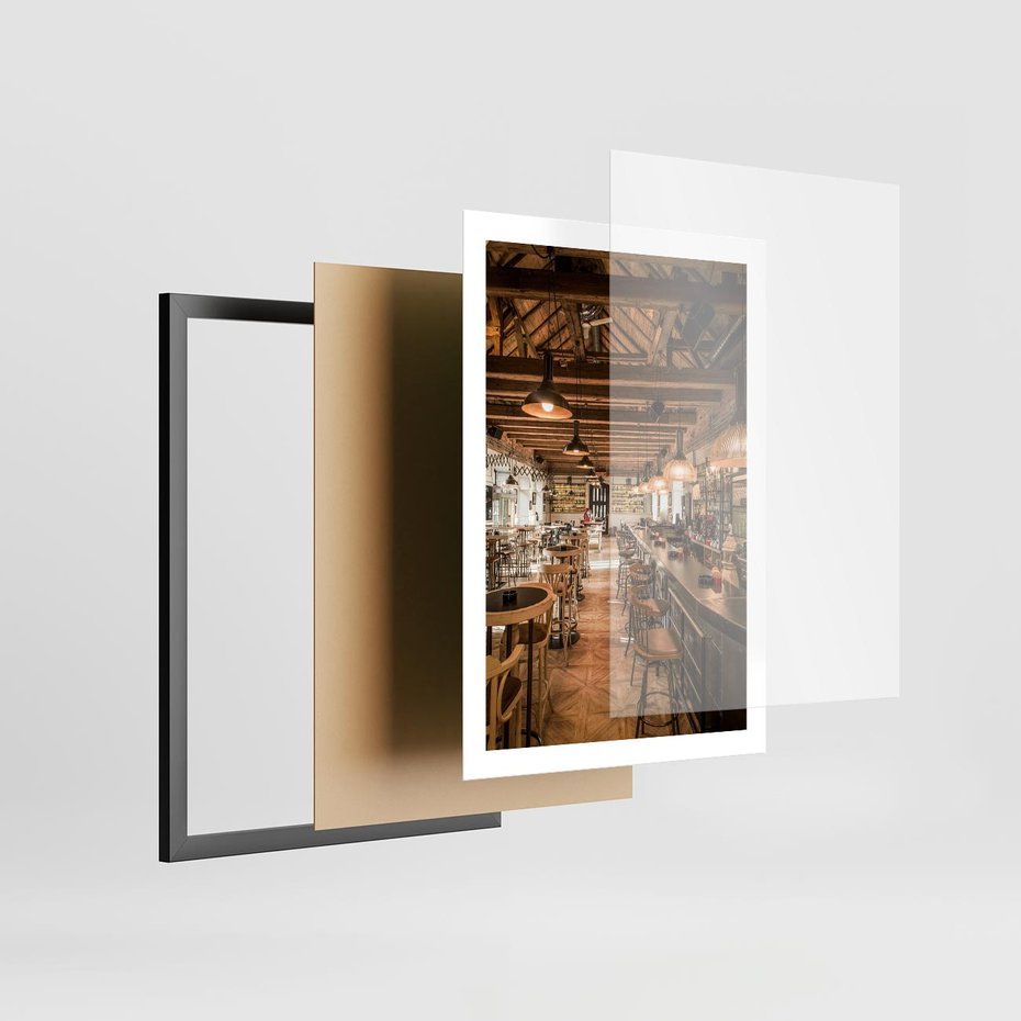 Plakat w ramie 50x70 - Smak i styl - restauracja, architektura - rama czarna