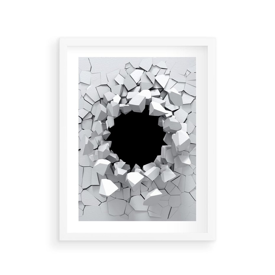 Plakat w ramie 30x40 - Nowoczesna Abstrakcja - grafika, nowoczesna - rama biała