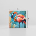 Obraz na płótnie 40x40 - Flamingo - postać flaminga, kubizm