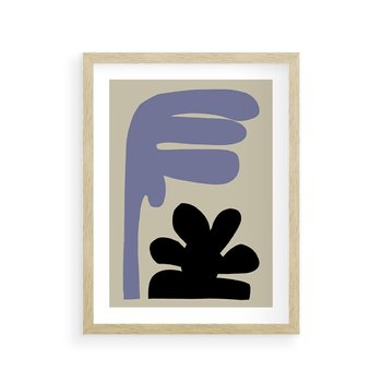 Plakat w ramie 30x40 - Abstrakcyjne Interakcje Form - minimalizm, boho plakat - rama drewno