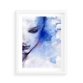 Plakat w ramie 40x50 - Graficzna magia kobiecej twarzy - grafika, kobieta - rama biała