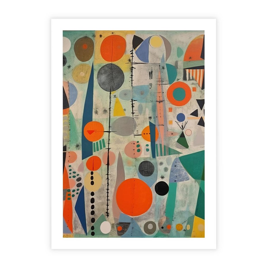 Plakat bez ramy 40x50 - Wewnętrzne Zagadki Kształtów - abstrakcyjny obraz, sztuka abstrakcji