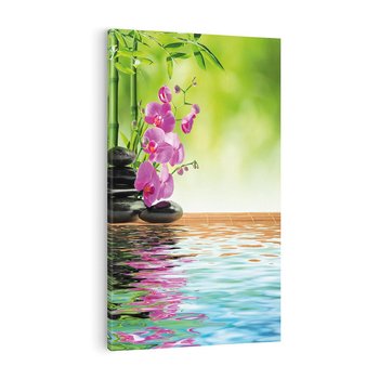 Obraz na płótnie 70x100 - Oaza Storczyka i Wody - spa, storczyk