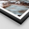 Plakat w ramie 30x40 - Zima na Suchych Trawach - suche trawy, śnieg wysokich na trawach - rama czarna