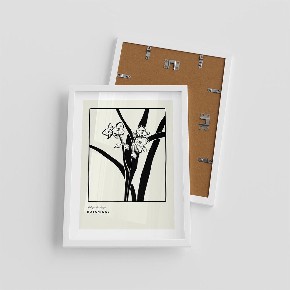 Plakat w ramie 30x40 - Symfonia kwiatowej ekspresji - kwiat, grafika - rama biała