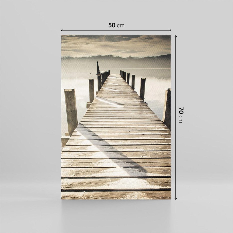 Obraz na płótnie 50x70 - Idylliczny pomost nad jeziorem - pomost, jezioro