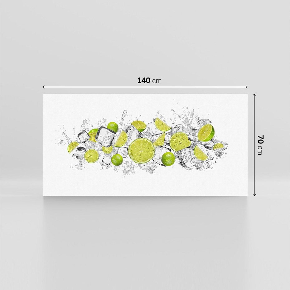 Obraz na płótnie 140x70 - Rześkość i smak - limonki, lód
