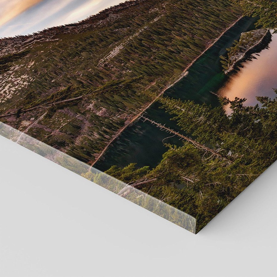 Obraz na płótnie 100x70 - Jezioro w lesie spokój natury - jezioro, las