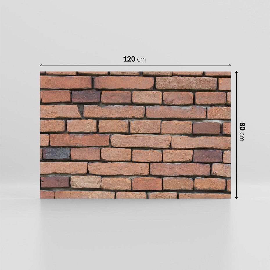 Obraz na płótnie 120x80 - Mur cegieł: industrialny urok - cegły, mur