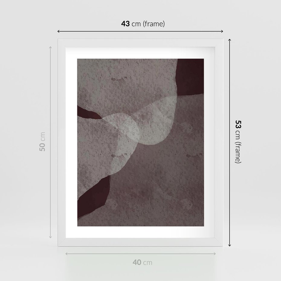 Plakat w ramie 40x50 - Obce Odcienie - mroczny plakat, nowoczesne wnętrza - rama biała