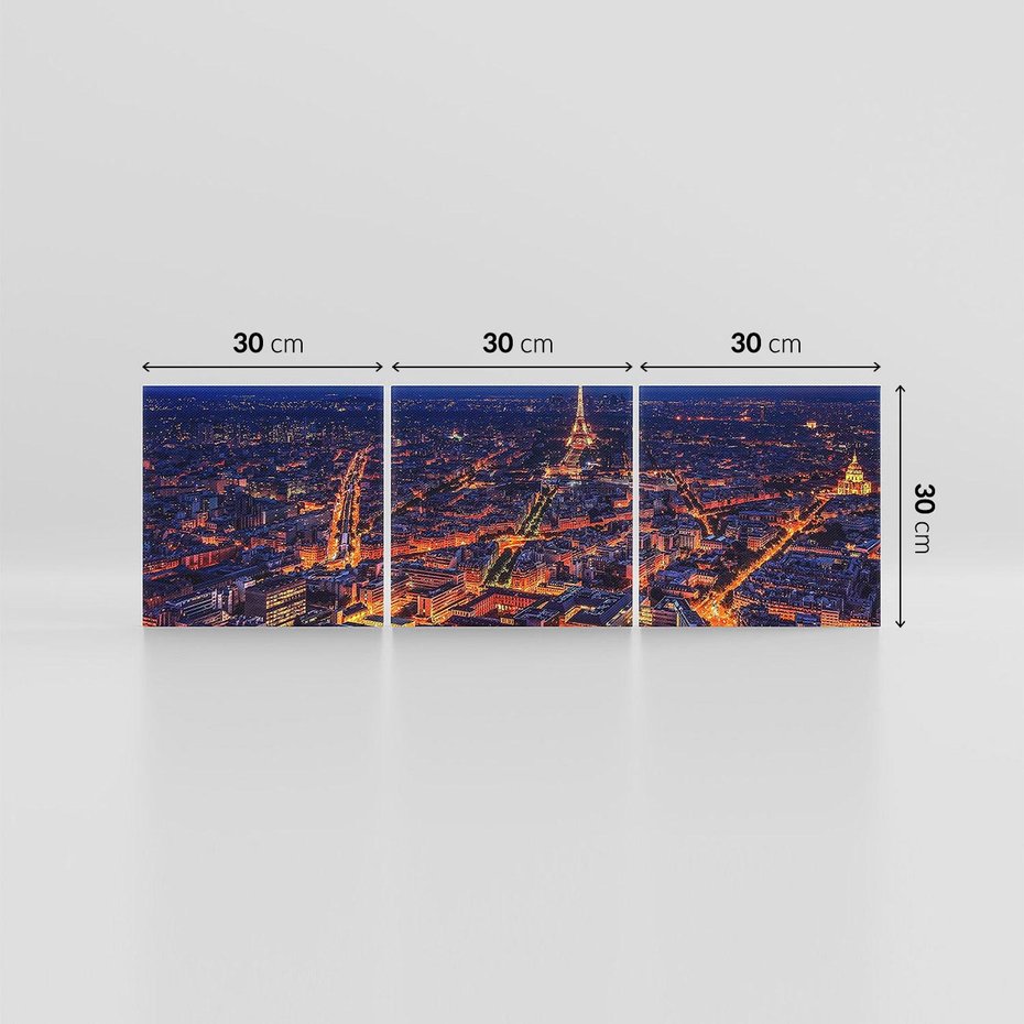 Obraz na płótnie 90x30 - Nocne impresje Paryża - Paryż, noc