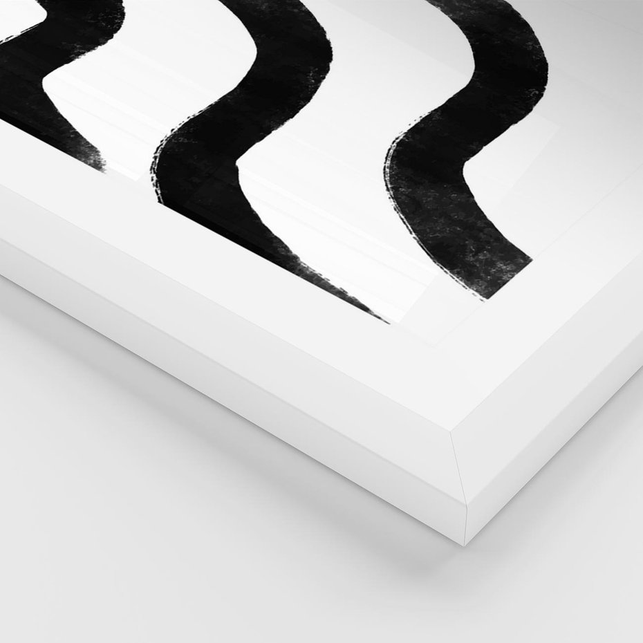 Plakat w ramie 50x70 - Wibracje Plam - abstrakcja, minimalizm - rama biała