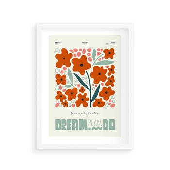 Plakat w ramie 40x50 - Abstrakcyjne Spektrum - kwiaty, abstrakcja - rama biała