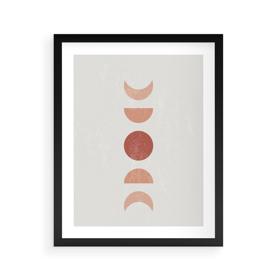 Plakat w ramie 40x50 - Mistyka Boho - boho plakat, beże brązy - rama czarna