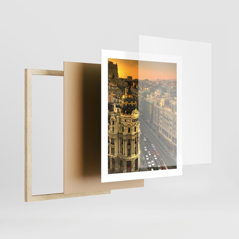 Plakat w ramie 40x50 - Miasto Metropolii - miasto, metropolia - rama drewno
