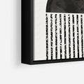 Obraz w ramie 50x50 - Księga Wibracji - abstrakcyjne czarno białe formy, minmalizm - rama czarna