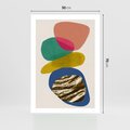 Plakat bez ramy 50x70 - Kolorowe Przenikanie Kształtów - abstrakcyjne formy, obraz olejny
