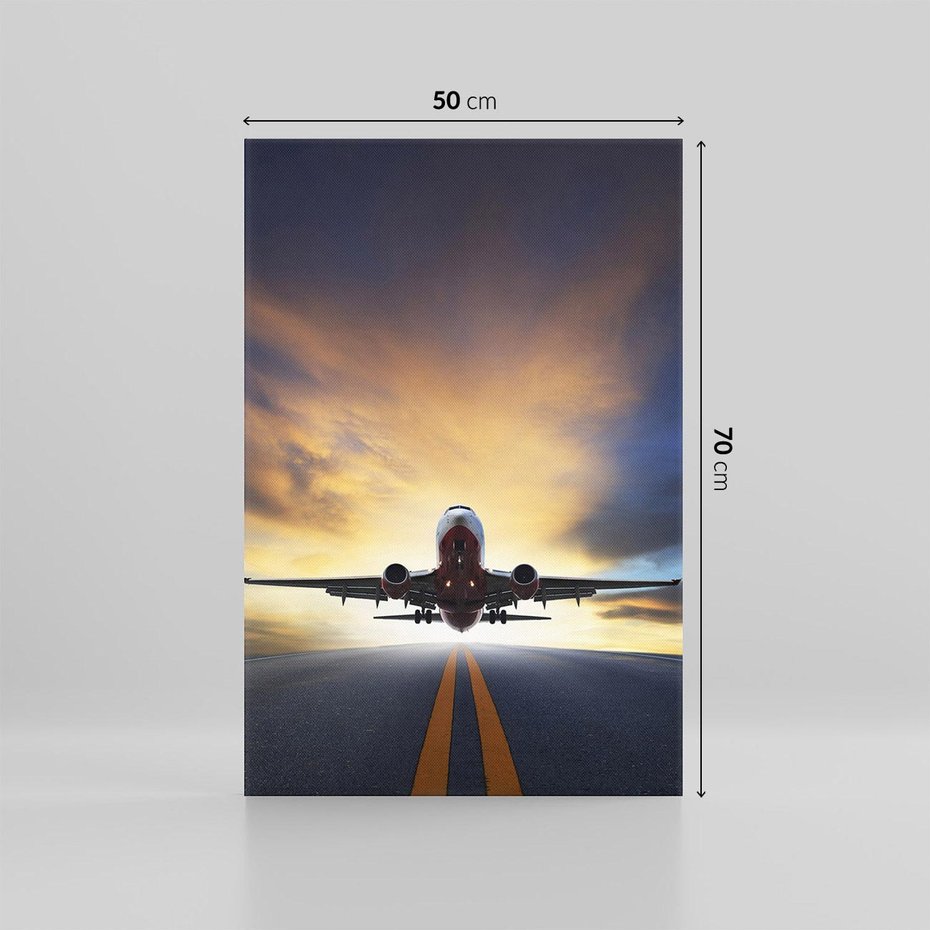 Obraz na płótnie 50x70 - Podróż samolotem w pejzaż - samolot, podróż