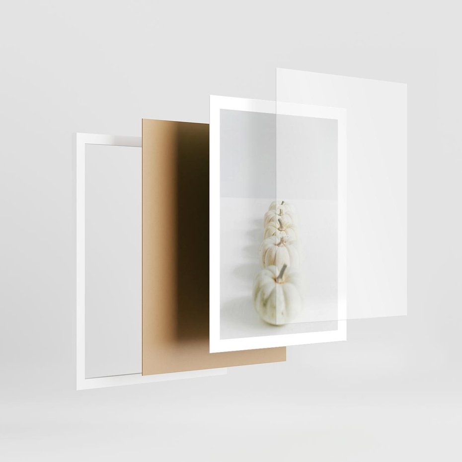 Plakat w ramie 50x70 - Białe Dynie - białe dynie, jesień - rama biała