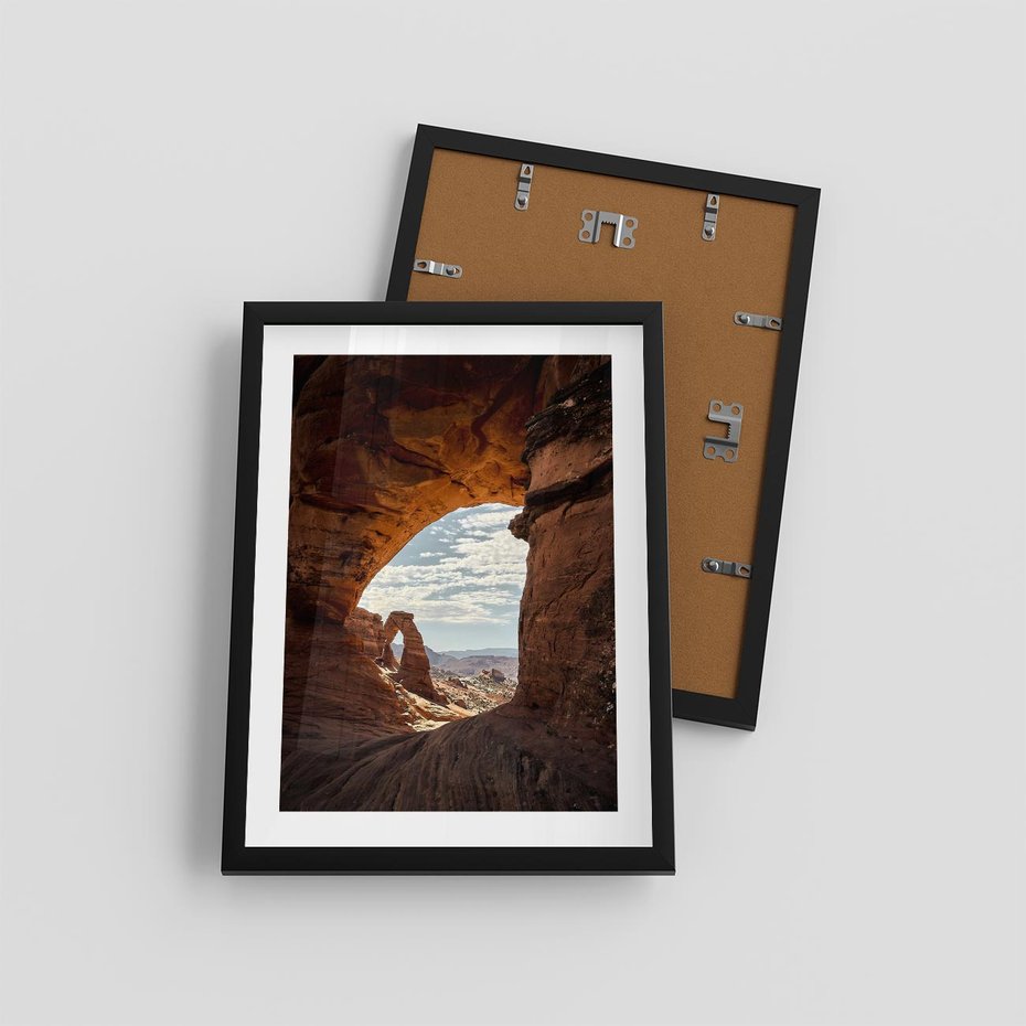Plakat w ramie 30x40 - Magia pustynnego kanionu - pustynia, kanion - rama czarna