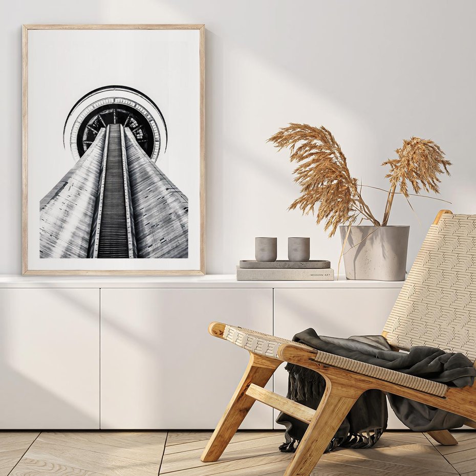 Plakat w ramie 40x50 - Perspektywa Wieży - architektura, wieża - rama drewno