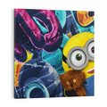 Obraz na płótnie 40x40 - Świat minionków w graffiti - minionek, graffiti
