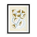 Plakat w ramie 50x70 - Wibracje Widzenia - abstrakcyjne beżowe kwiaty, elegancka kompozycja - rama czarna