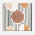 Obraz w ramie 50x50 - Rozplątane Granice - abstrakacyjna nowoczesna sztuka, koła okręgi - rama drewno