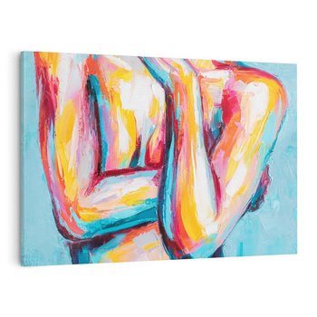 Obraz na płótnie 70x50 - Nagie Natchnienie - obraz olejny, naga kobieta