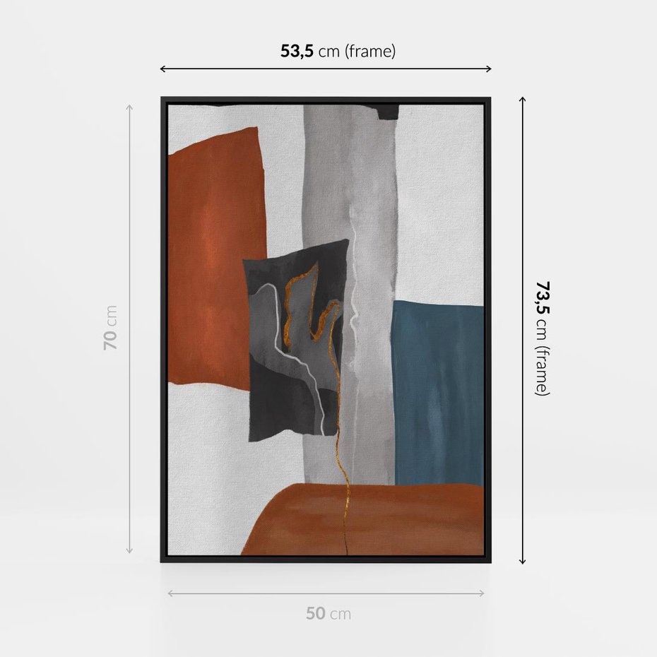 Obraz w ramie 50x70 - Nowoczesna geometria - nowoczesny, geometryczny - rama czarna