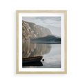 Plakat w ramie 40x50 - Refleksje Natury - morze, łódka - rama drewno