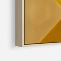 Obraz w ramie 50x50 - Harmonia migoczących ognisk - intensywne ciepłe kolory, słoneczny żółty - rama drewno