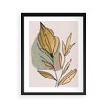 Plakat w ramie 40x50 - Rozkwitające Wnętrza Światła - abstrakcyjny obraz boho, liście - rama czarna